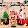 Christmas Decorations Cartoon Linen Handbag Fabric Wrap Candy Bags Christmas Gift Bags for Kids Christmas Candy Gags