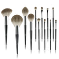 BEILI Luxury Black 12pcs Makeup Brush Set Nano Wool Fiber Powder Foundation Make up Brushes Private Label Wholesale