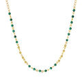 18K Gold Plated Malachite Healing Natural Stone Beaded Necklace Men's Jewelry for Weddings and Other Occasions for Men Women