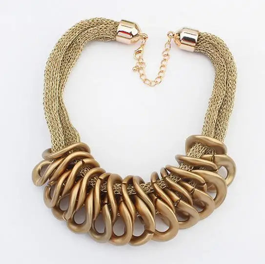 Jachon Women's Geometric Necklace Magnificent Plating Statement Short Chain Choker Collar Chunky Alloy for Anniversary Occasions