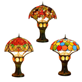 3 Light Tiffany Table 20 Inch Decorative Front Bar Pool Classic Antique Style Lighting Tifany Stain Stained Glass Desk Lamp