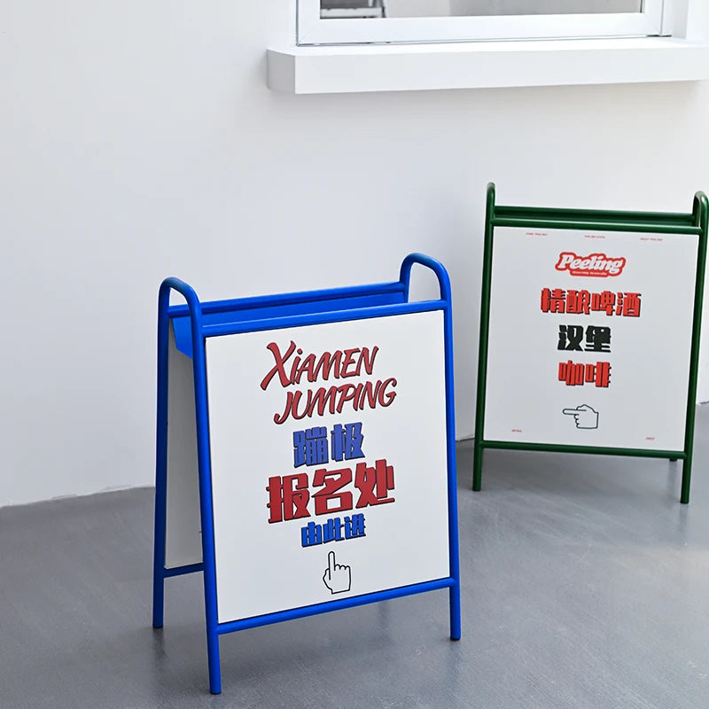 Outdoor Rainproof Double-sided Floor Standing Display Board for Internet Famous Coffee Shops