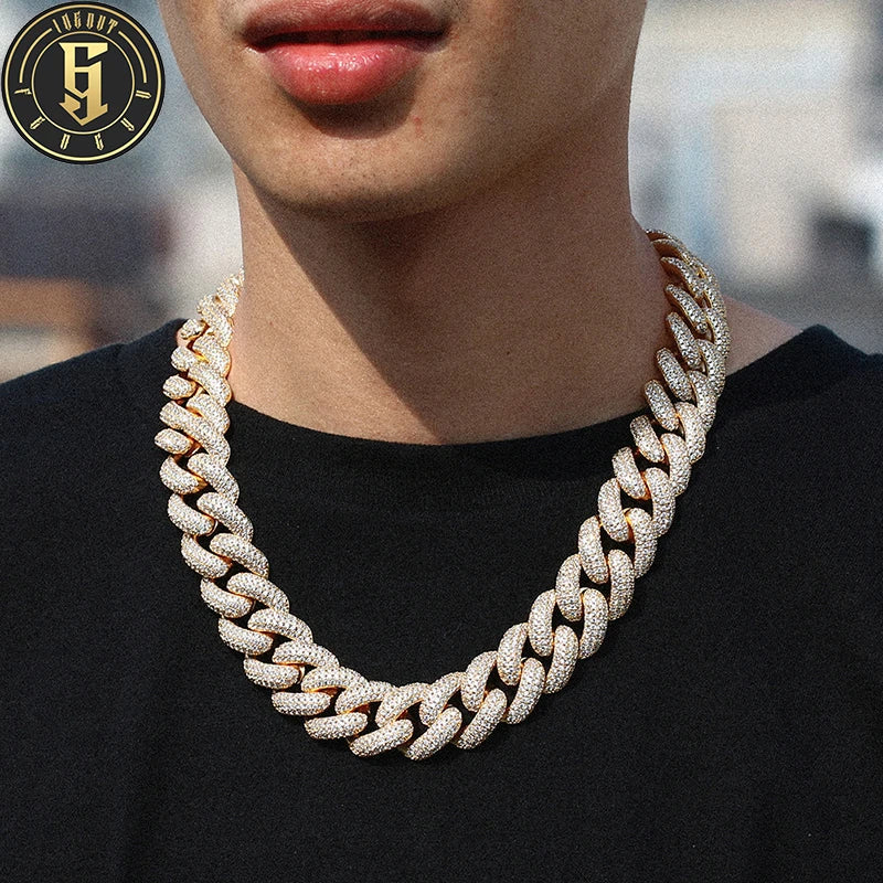 Big Size Hip Hop Chain Iced Out Brass 20MM 4rows AAAAA Zircon Diamond Men Miami Cuban Link Necklace Wholesale Jewelry