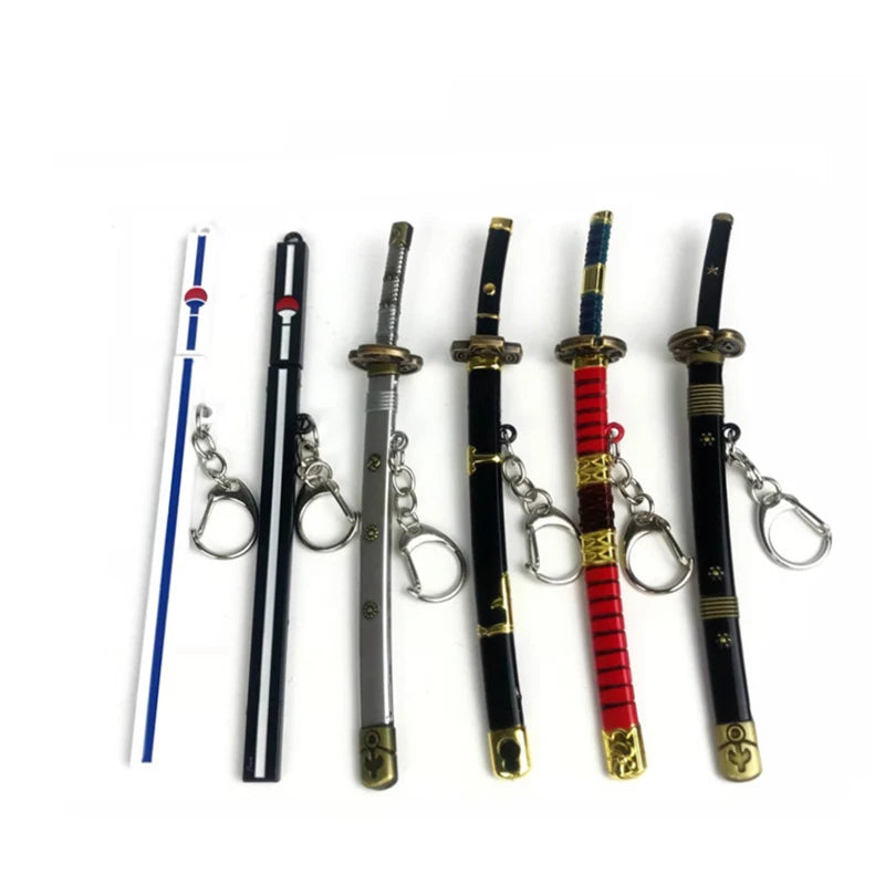 8 Designs 15cm One Pieces Metal Alloy Zoro Sword Keychain Anime Key Chain