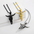 Rock Punk Jewelry Anime Head Pendant 316L Stainless Steel Gold Bull Head Pendant Hiphop Charm Pendants