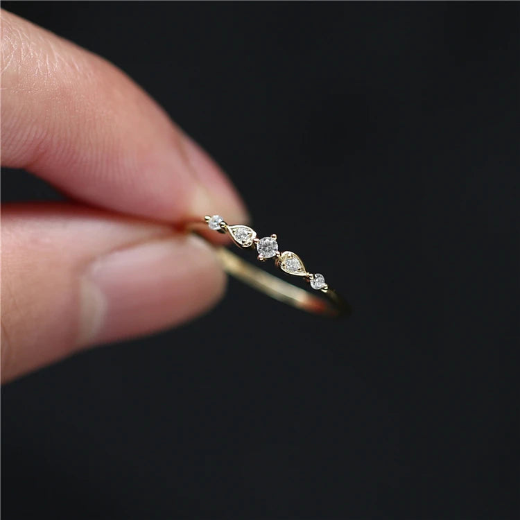 2025 Customized Woman Rings Vintage Silver Stack Cubic Gold Color Ring