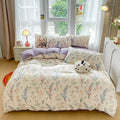 Wholesale Jacquard Muslin Duvet Cover 4 Pcs Printed Duvet Cover Set Flower Bedding Set