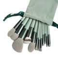 13Pcs Travel Makeup Brushes Set  with Bag Kabuki Foundation Blending Blush Eyeliner Brush