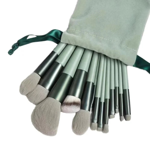 13Pcs Travel Makeup Brushes Set  with Bag Kabuki Foundation Blending Blush Eyeliner Brush