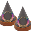 2025 Bohemian Statement Colorful Tassel Handmade Rice Seed Bead Large Hoop Earrings