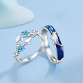 Anillo De Pareja Couple Jewelry Whale Butterfly Diamond Couple Ring Personality Open Ring for Lover Men Women Finger Ring