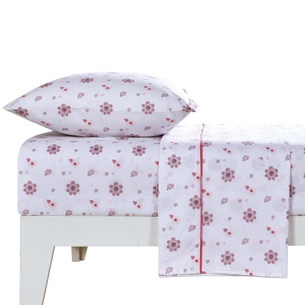 OEKO BSCI ISO Certificate  Cotton Printed Bed Sheet Set Plain Style Flat Sheet for Home Use and Hotels Made in China