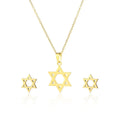 LC202403150 Wholesale Fashion Jewelry Set for Women Men Stainless Steel Star of David Earrings Necklace Luxury Jewelry Set