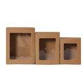 Simple Pure Color Window Pull-out Kraft Paper Box Holiday Gift Jewelry Packaging Drawer Storage Box