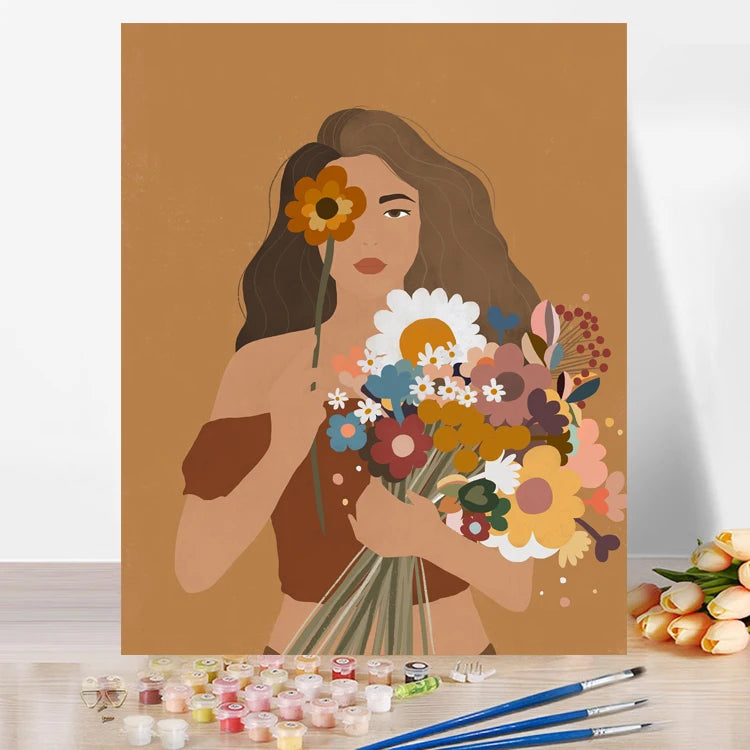 Hot Selling Oil Painting Cartoon Girls DIY Painting by Numbers Wholesale Handmade Gifts Home Decoration Picture on Canvas Kits
