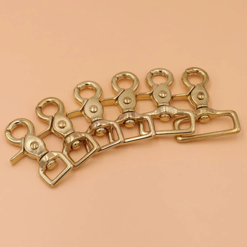 Brass Snap Hook Swivel Eye Lobster Claw Clasps Trigger Clip for Leather Craft Bag Purse Strap Belt Webbing Pet Leash Rope
