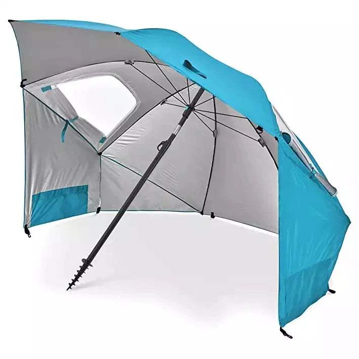 Portable Packable Travel Beach Umbrella Parasol Event Camping Tent Sun Shade Shelter with Window