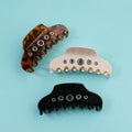 Midairy New Korean Ins Large Black Acetate Hair Claw Clips for Women Wholesale Elegant Hollow Custom Accessories 4608