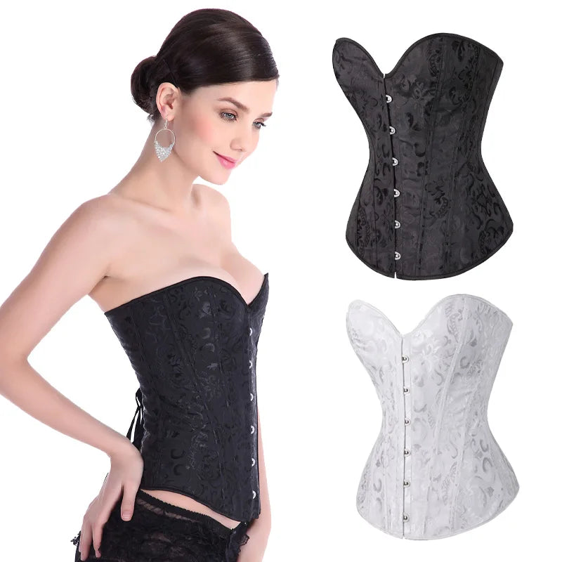 Women's Popular Sexy Bustier Black&White  Bustier Vintage Court Corset Top