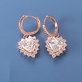Fashionable and Luxurious Heart-shaped Zircon Earrings with High-end Design and Sunflower Earrings