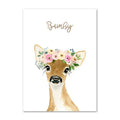 5D DIY Diamond Embroidery Elephant Rabbit Llama Bear Fox Flower Crown Nordic Full Drill Diamond Painting for Kids Room Decor