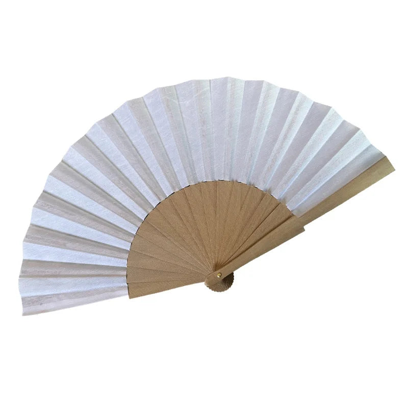Factory Price Bamboo Wooden Folding Hand Silk Fans for Gifts Wedding Garden Parties DIY Unique Handcrafts Wood Hand Fans
