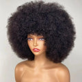 Wholesale 100% Virgin Indian Human Hair Short Afro Kinky Curly Wig Natural Black Transparent 12A Grade Remy Hair for Black Women