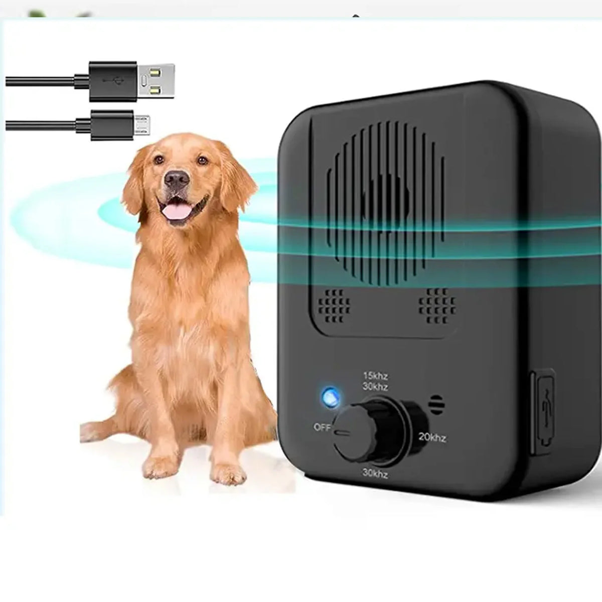 DC Sonic Rechargeable Anti-Bark Device Ultrasonic Dog Barking Alarm Mouse Repeller for Puppies Flies & Snakes ABS Material MegaBDM