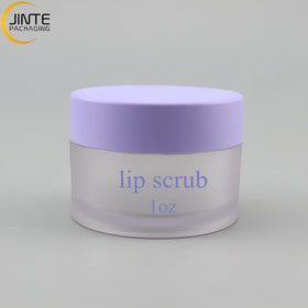 Purple Lid Empty Sample Container 1 oz Lip Scrub Cosmetic Mini PETG Containers Pots in STOCK