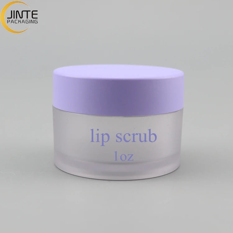 Purple Lid  Empty Sample Container 1 oz  Lip Scrub Cosmetic Mini PETG  Containers Pots in STOCK