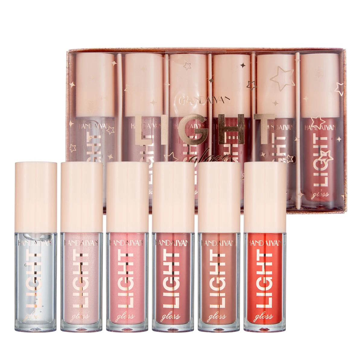 HANDAIYAN 6 Colors Lip Gloss Set Gift Box Mirror Water Gloss Lip Glaze Liquid Paint Lipstick Glass Lip Gloss K1