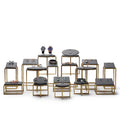 DIGU Grey Metal Microfiber Jewellery Display Stand Exhibitor Organizer Holder Jewelry Display Set