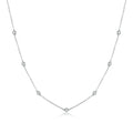 Qings Romantic Shine Necklace 925 Sterling Silver Necklace Plated Platinum Necklace with Zircon Jewelry Gift for Women