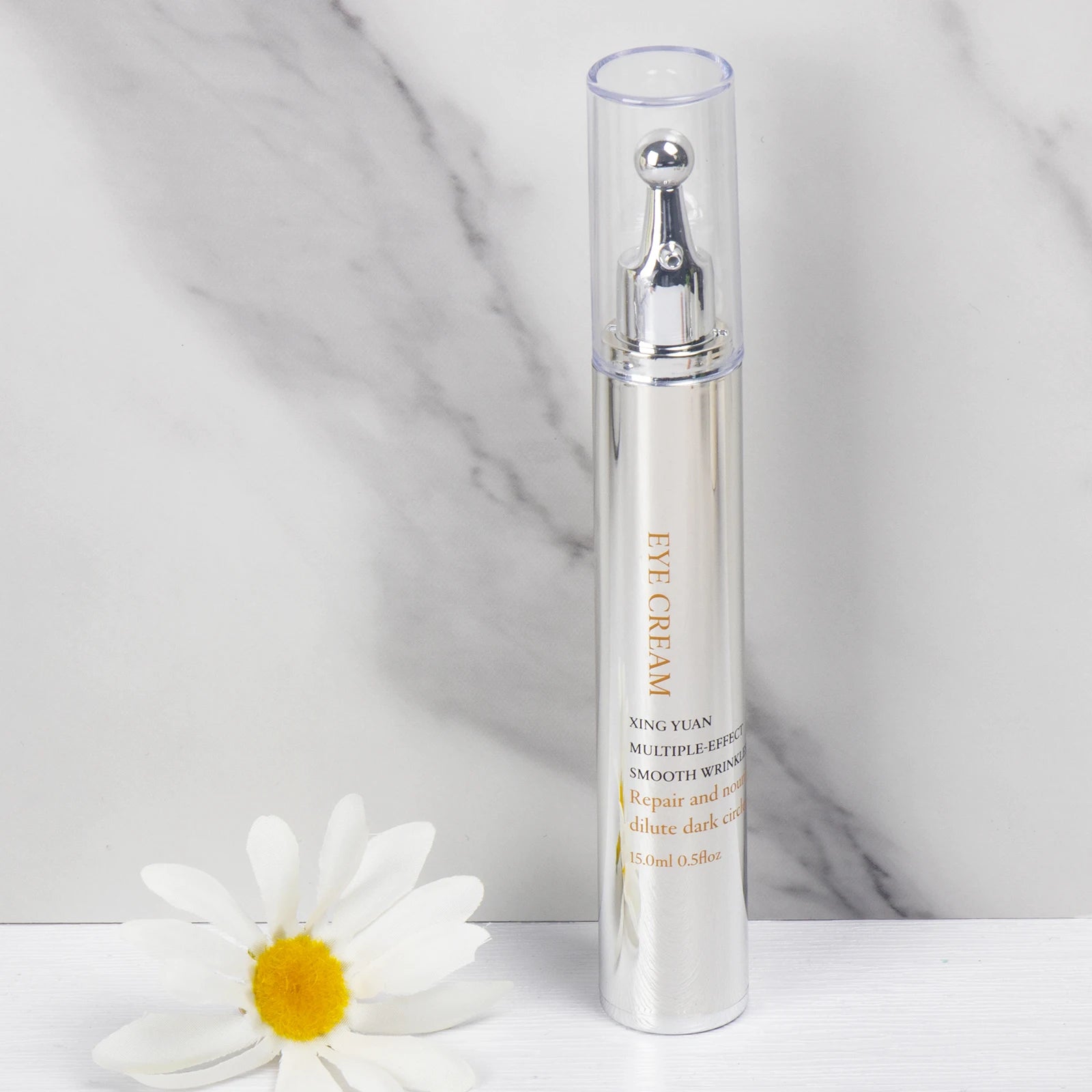 Xing Yuan Packaging Customizable Lotion Syringe Luxury Silver Airless Bottle High End Under Eye Cream Roll on Cosmetic Syringe