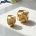 Koppalive Wholesale Modern Design Gold Brushed Furniture Cabinet Drawer Knob Brass Knurled Handle