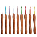 New 2.0mm - 6.0mm Knitting Tool Needlework Wooden Handle Aluminum Crochet Hooks for DIY