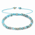 Wholesale Handmade Braided Black Rope Stretchy Adjustable 4mm Energy Crystal Chakra Stone Thin Bead Bracelet Men Women