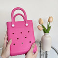 Hot Sale Women Rubber Handbags Waterproof EVA Summer Small Beach Bag with Can Install Charms