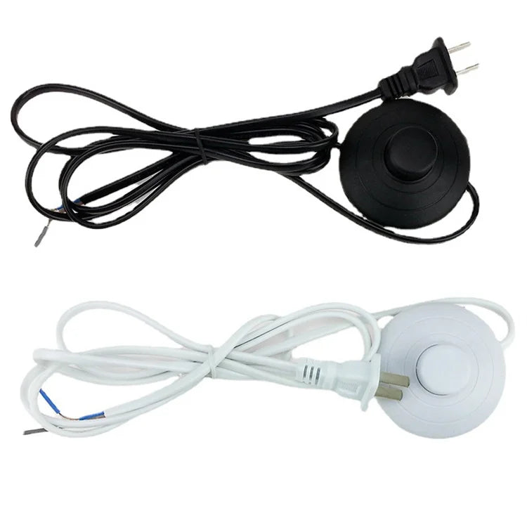 Factory Direct Sale Europe 2 Pin Plug + Extension Power Cord + Foot Switch + E27 Bulb Socket Flat Cable Cordset