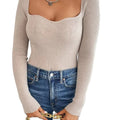 Solid Color Women's Slim Thread Pullover Sweater Europe United States Style Short Length Knitted Top for Autumn Season