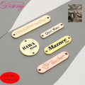 Wholesale Free Design Label Metal Customized Plating Gold Garment Labels Sewing Hat Bags Sewing Metal Logos