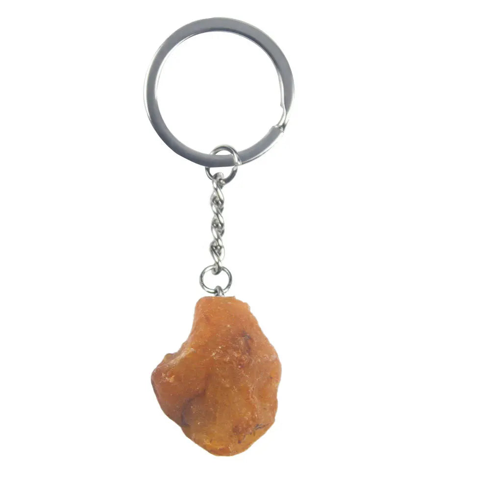DIY Women Men Natural Carnelian Irregular Gem Stone Quartz Key Chain Key Rings Keychain Jewelry for Gifts
