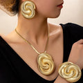 Geometric Circle Women's Earrings Necklace Bracelet Jewelry Set Fashion Jewelry Accessories 2025 New Style