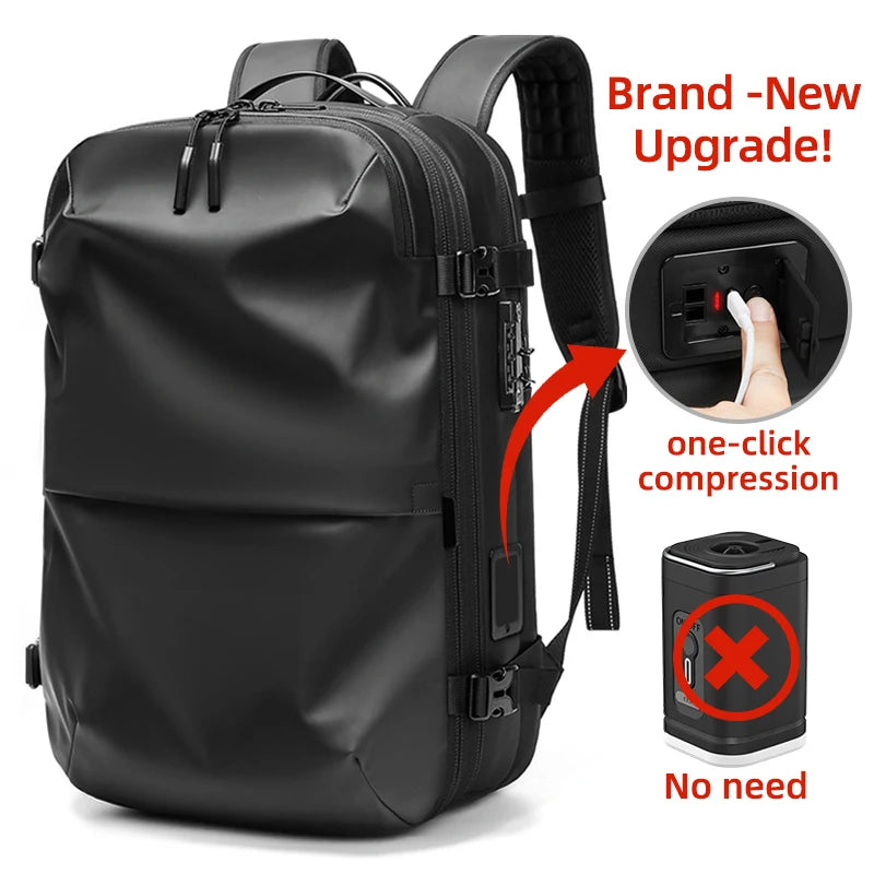 New Arrival Carry on Airplane Vacuum Backpack w/ Built in Vacuum Compression Pump Air Bag Backpack Custom Vacuum Laptop Backpack