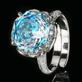 Vintage Luxury Jewelry Rose Red Blue Green Pink Blue Cube Zircon Adjustable Women's Ring Engagement Jewelry