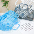 Factory Small Size Colorful Organizer Plastic Hollowed-out Storage PE Household Folding Collapsible Shopping Hand Basket