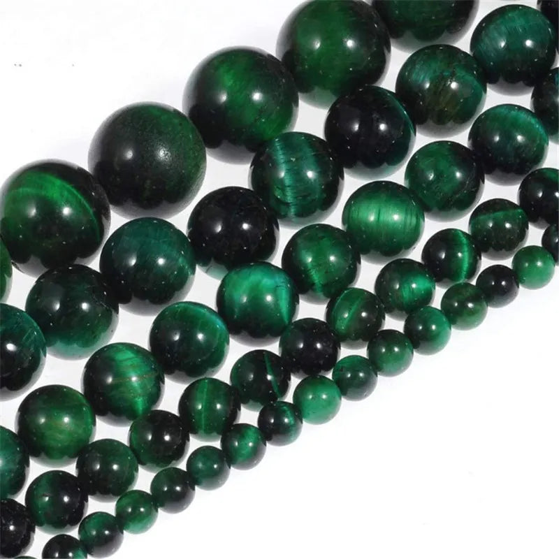 AAA Grade Natural Green Tiger Eye Loose Spacer Beads 4/6/8/10MM for Jewelry Making Bracelets