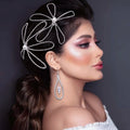 Bridal Flower Hair Accessories Wedding Rhinestone Crystal Bridal Headpiece Headband Bride Hair Comb for Women Girls