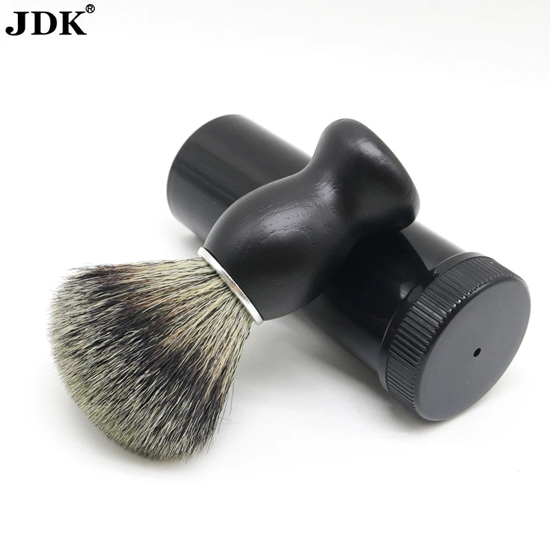 JDK Wet Shaving Products Black Wood Handle Excellent Quality Badger Synthetic Hair Shaving Brush