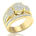 CAOSHI OEM Classic Full Round Sparkling Simulated Moissanite Band Ring for Party High Quality Wedding Gold Plated CZ Rings Women
